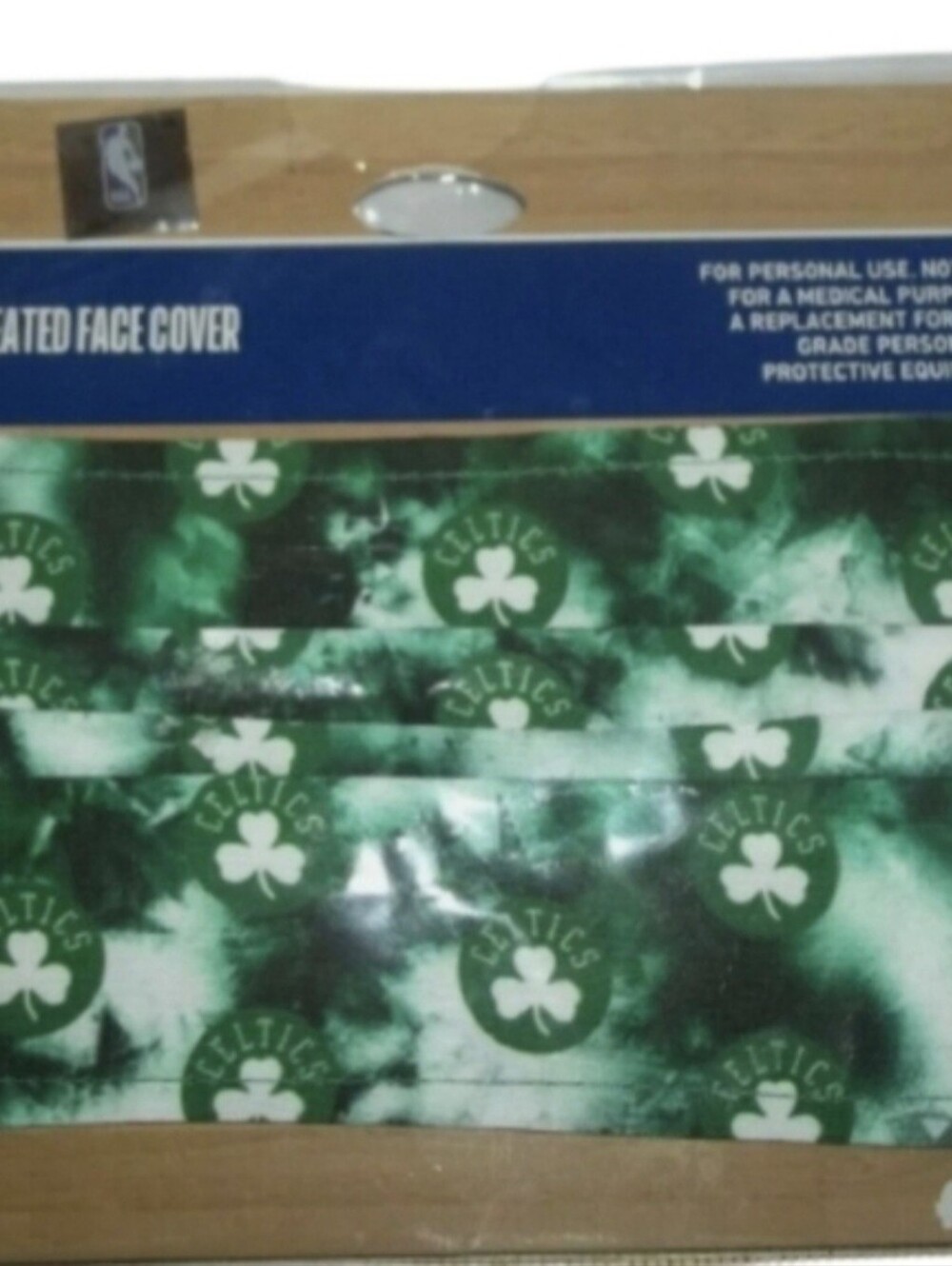 NBA BOSTON CELTICS-Pleated Face Cover-Mask-Green Shamrocks